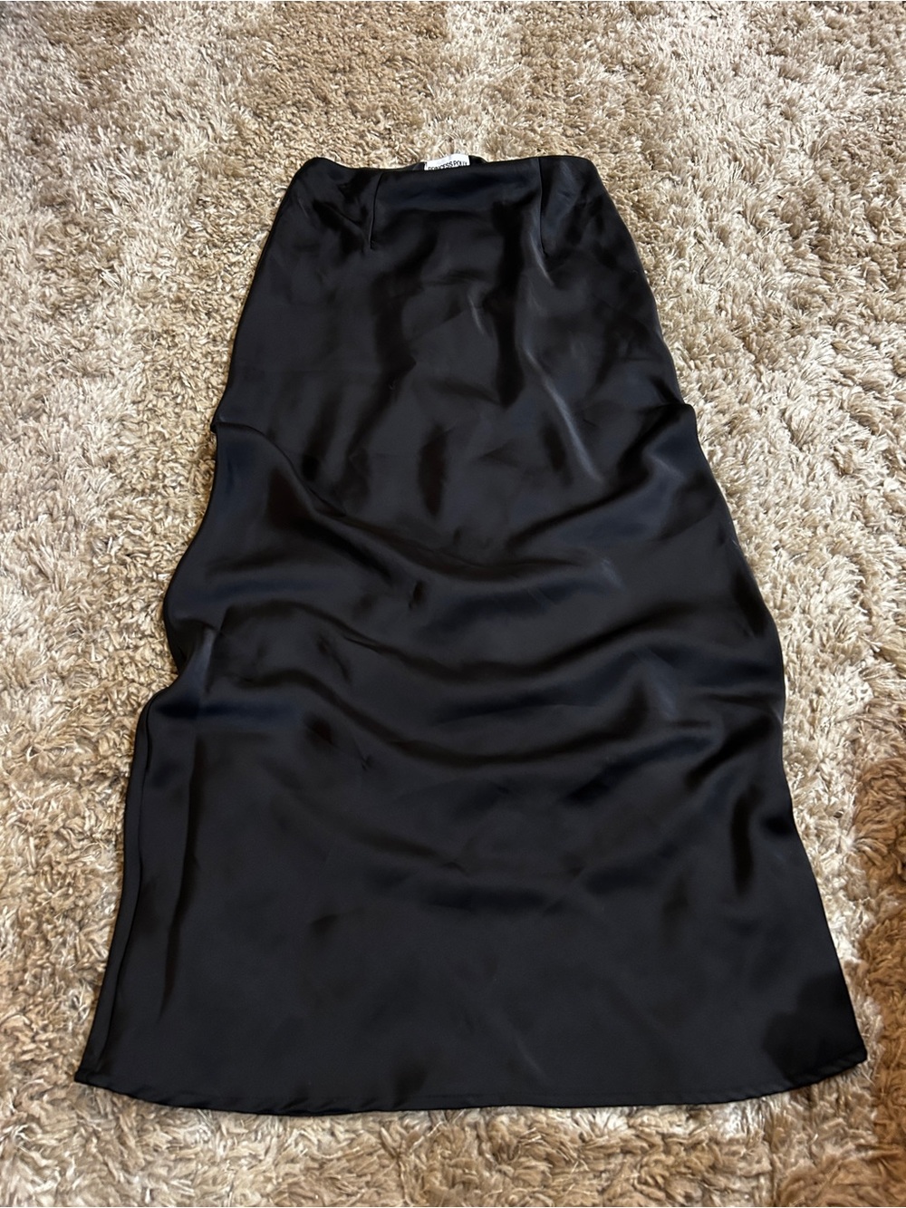 Princess Polly Black Satin Maxi Skirt